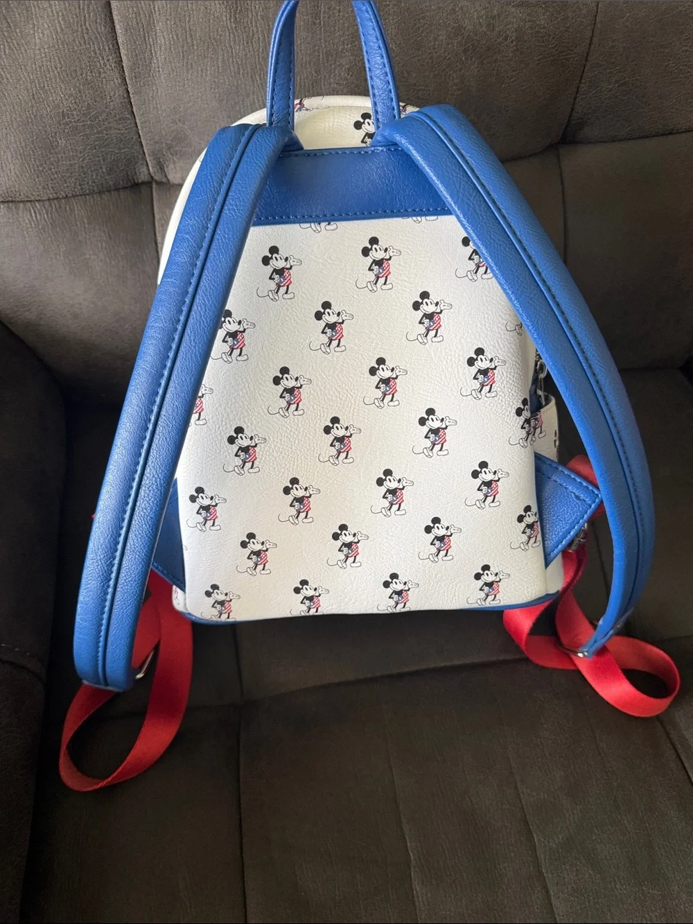 Loungefly White, Blue & Red Mickey Mouse Mini Backpack